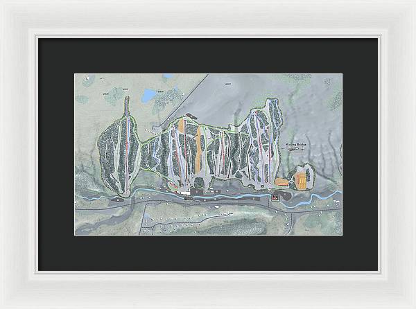Kissing Bridge Ski Trail Map - Framed Print - Powderaddicts