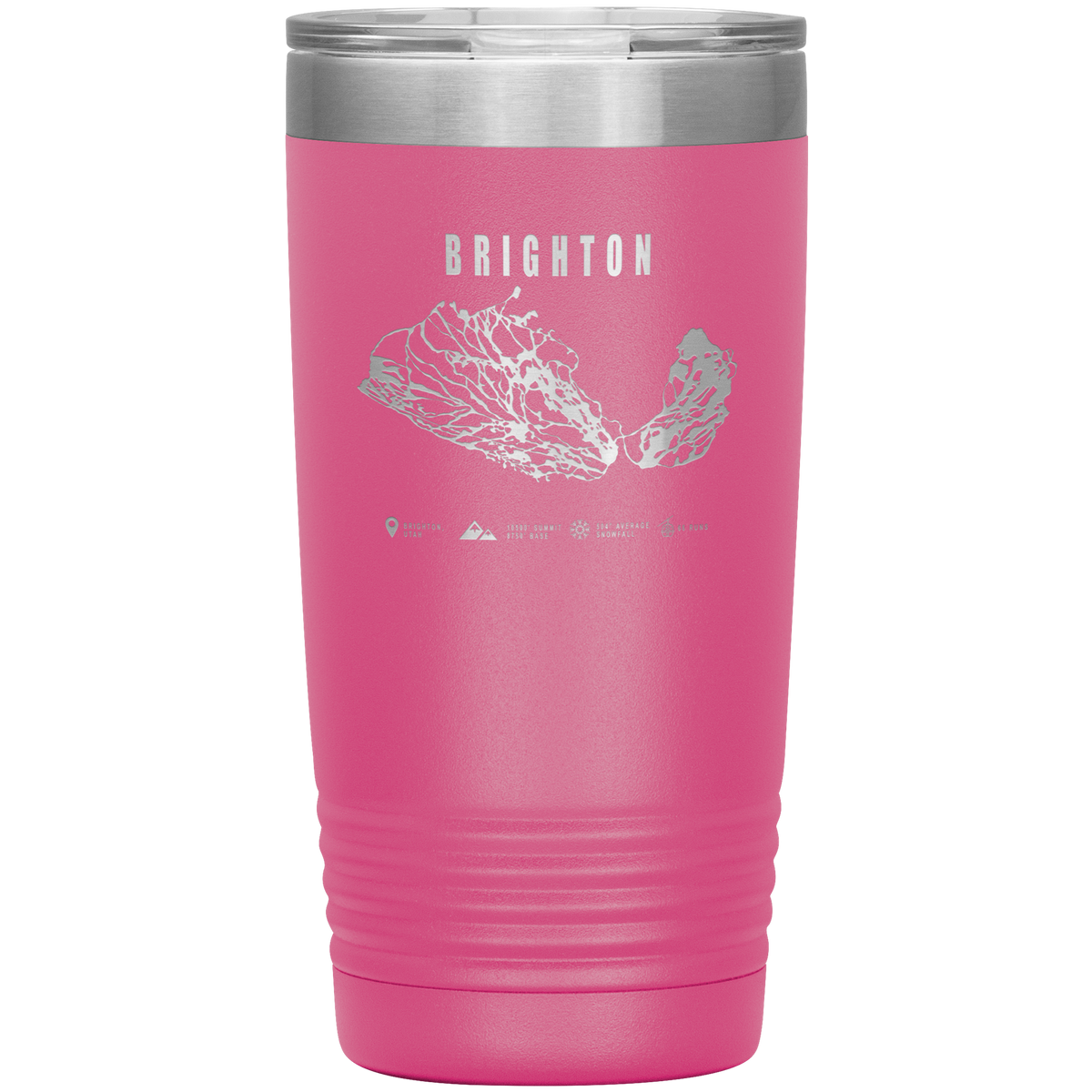 Brighton,Utah Ski Trail Map 20oz Tumbler - Powderaddicts