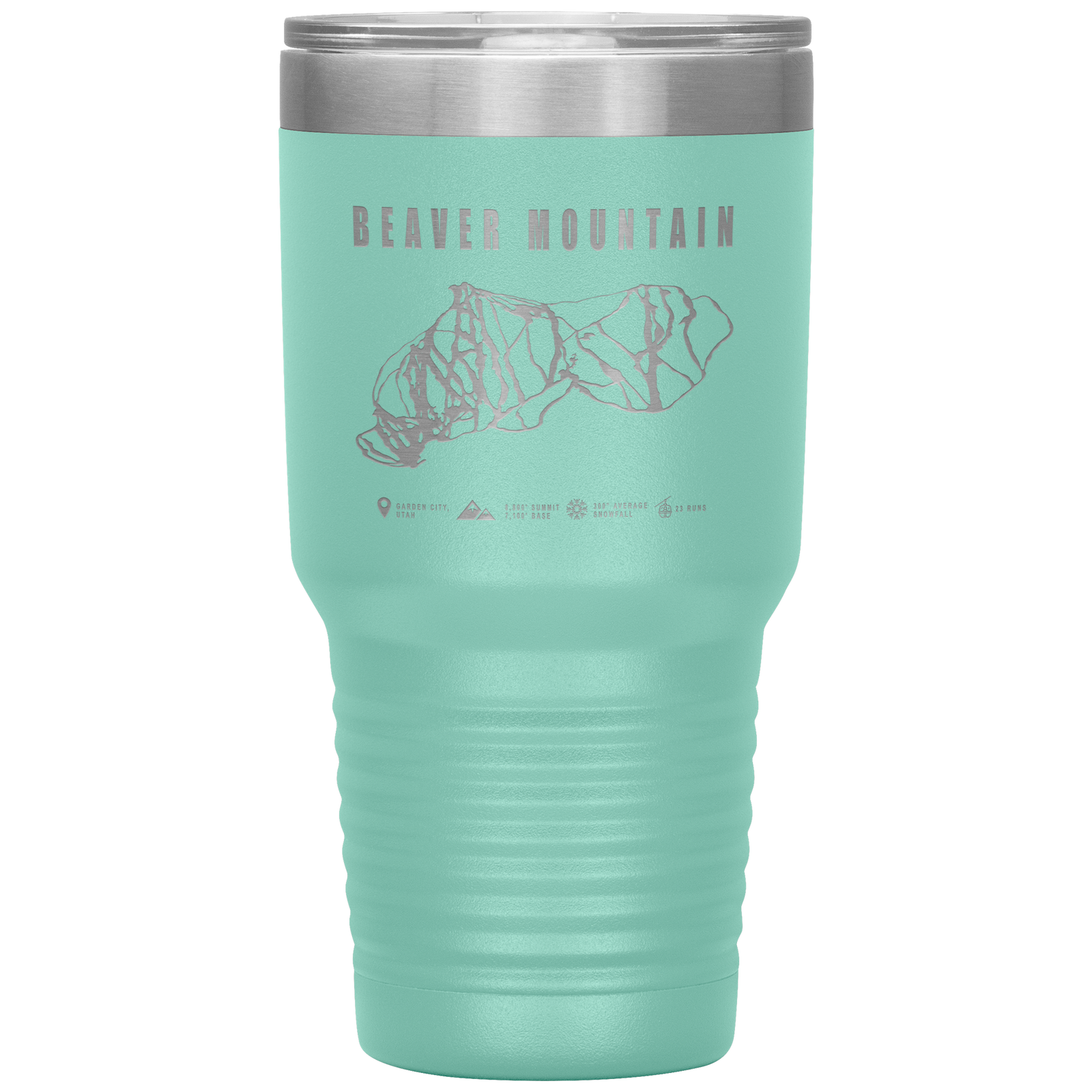 Beaver Mountain,Utah Ski Trail Map 30oz Tumbler - Powderaddicts