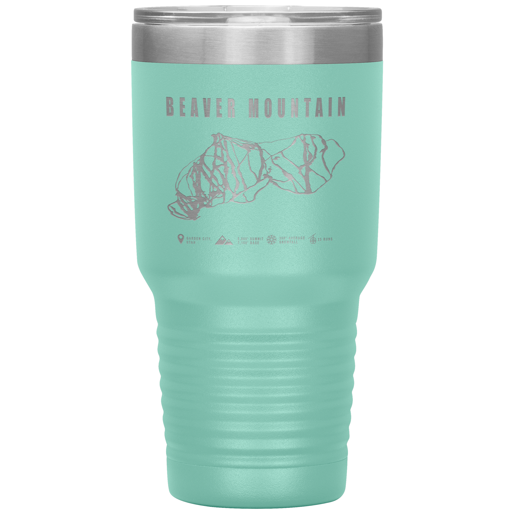 Beaver Mountain,Utah Ski Trail Map 30oz Tumbler - Powderaddicts