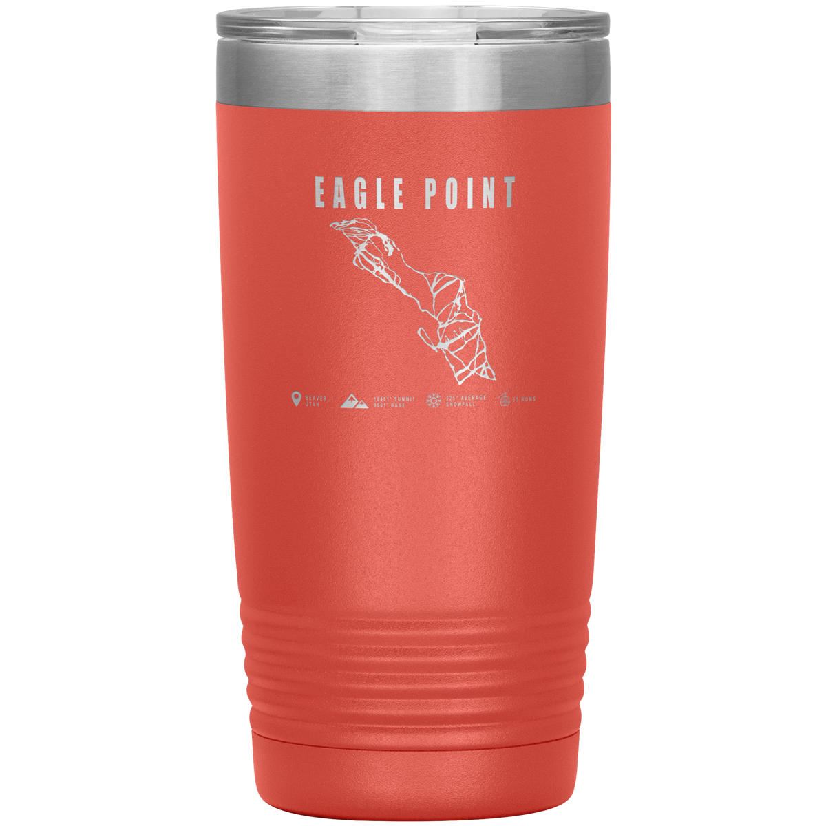 Eagle Point,Utah Ski Trail Map 20oz Tumbler - Powderaddicts