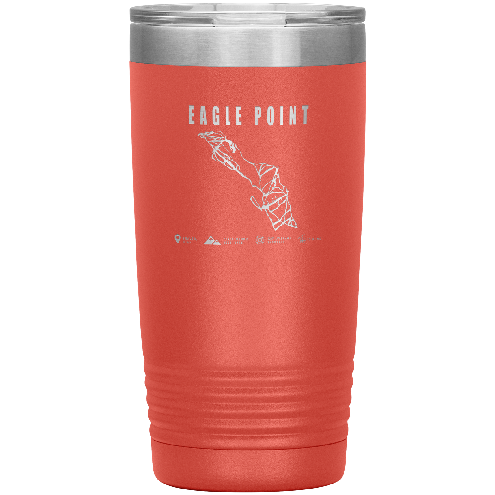 Eagle Point,Utah Ski Trail Map 20oz Tumbler - Powderaddicts