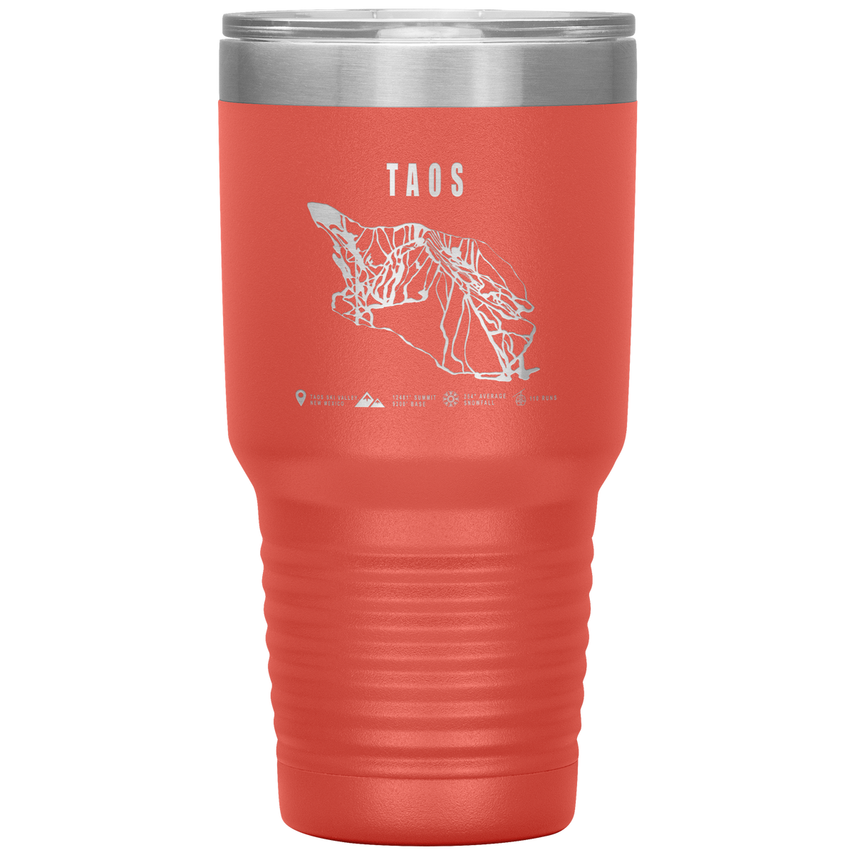 Taos, New Mexico Ski Trail Map 30oz Tumbler - Powderaddicts