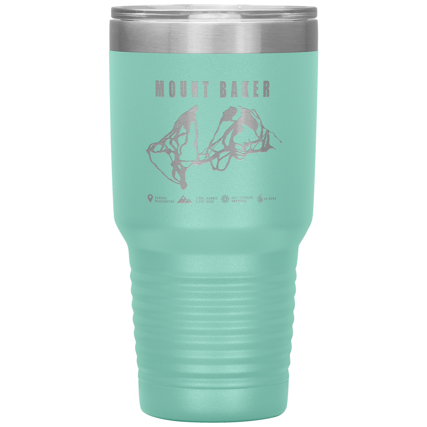 Mount Baker, Washington Ski Trail Map 30oz Tumbler - Powderaddicts