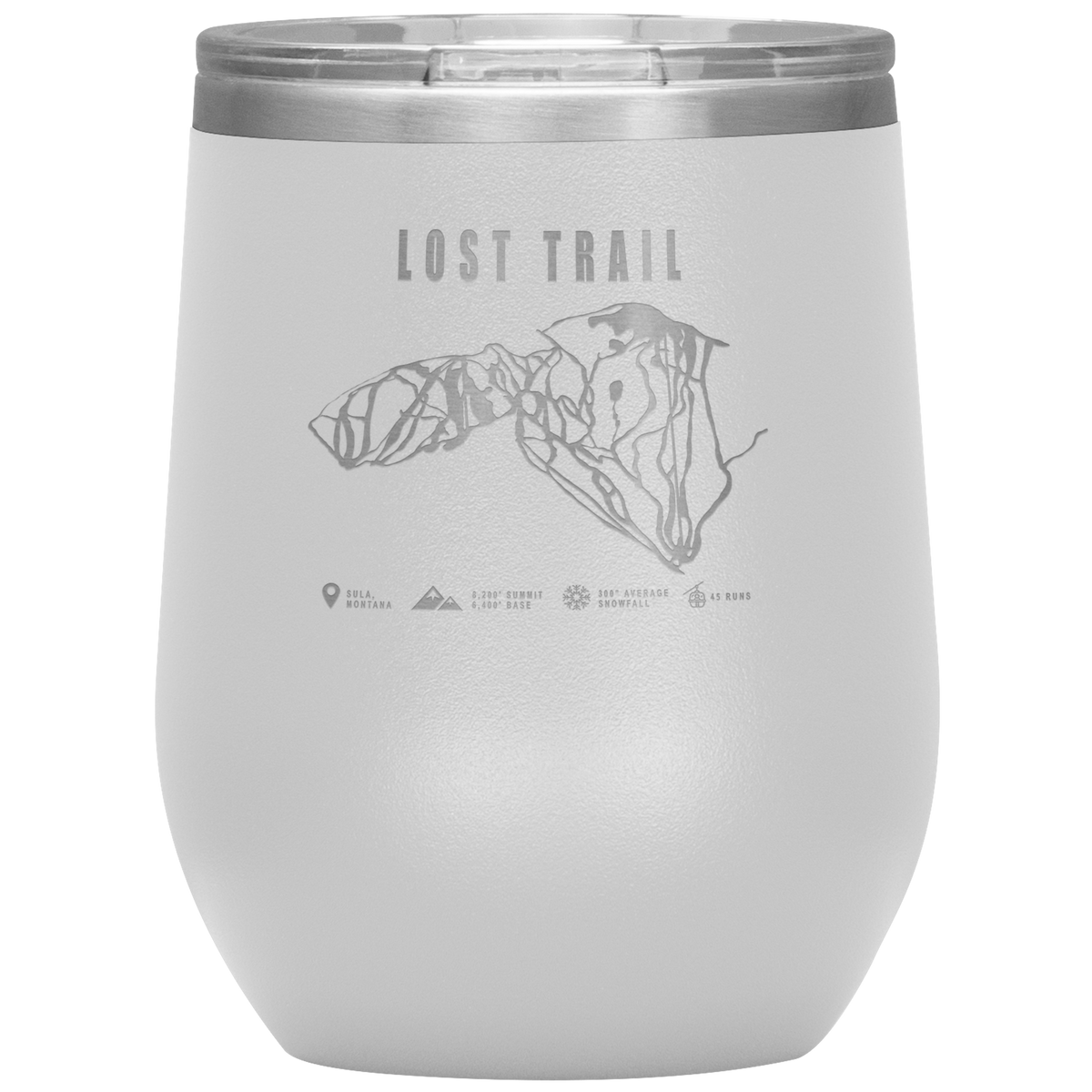 Lost Trail Montana Ski Trail Map Wine 12oz Tumbler - Powderaddicts