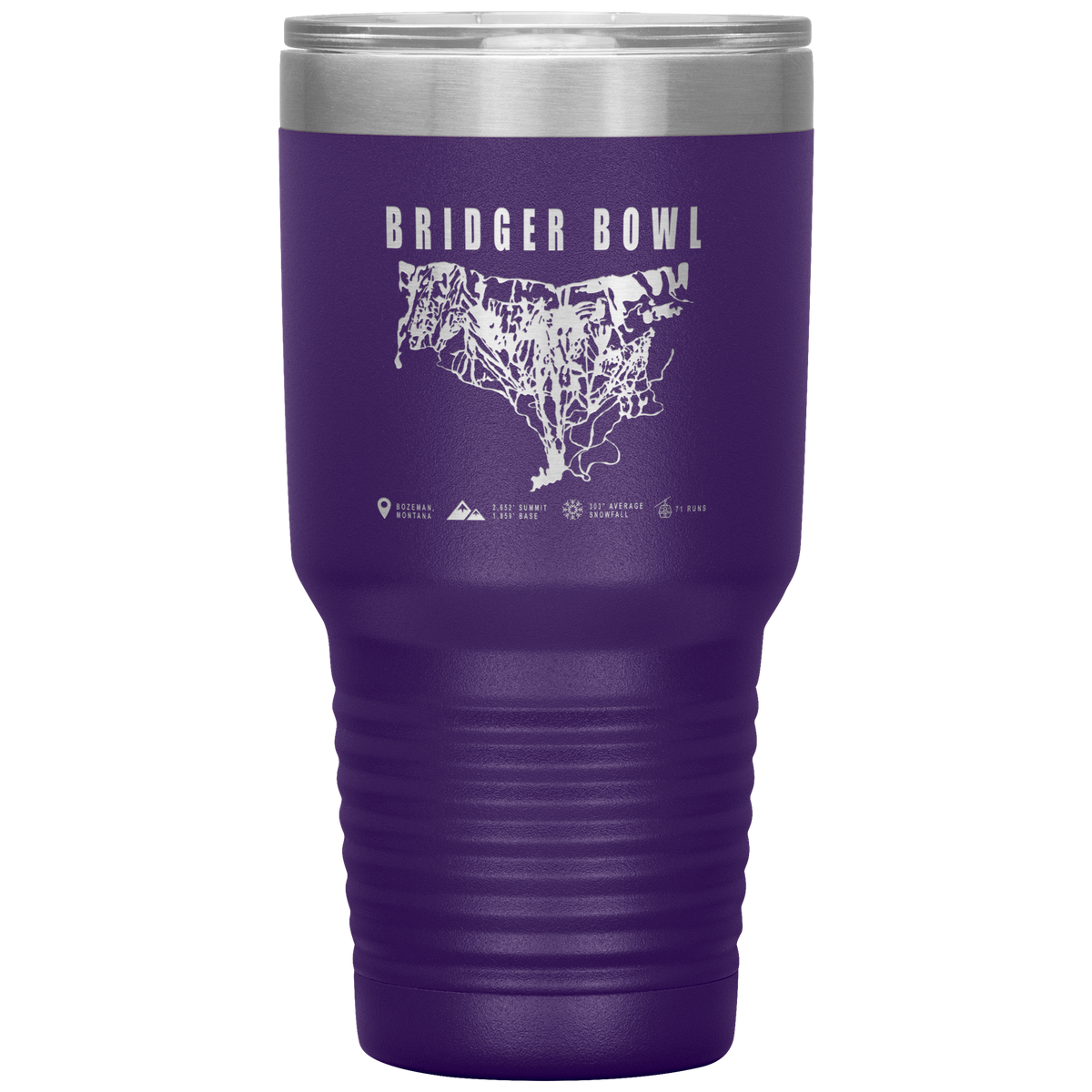 Bridger Bowl Montana Ski Trail Map 30oz Tumbler - Powderaddicts