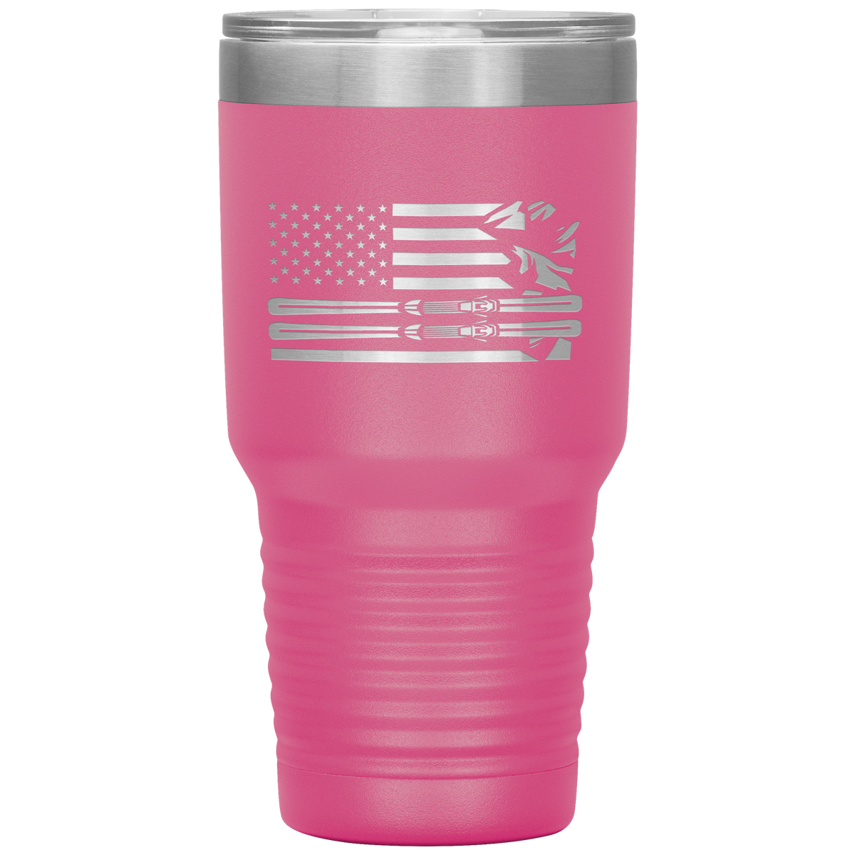USA Ski Flag 30oz Tumbler - Powderaddicts