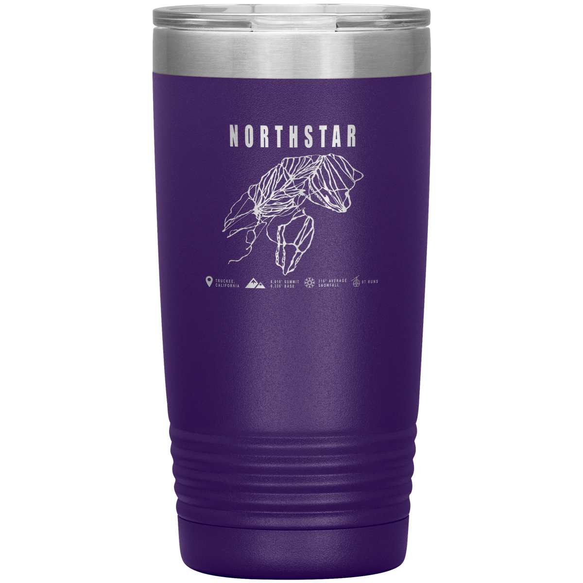 Northstar, California Ski Trail Map 20oz Tumbler - Powderaddicts
