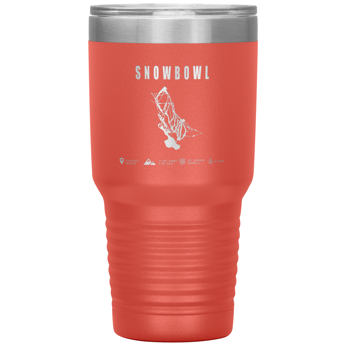 Snowbowl, Arizona Ski Trail Map 30oz Tumbler - Powderaddicts