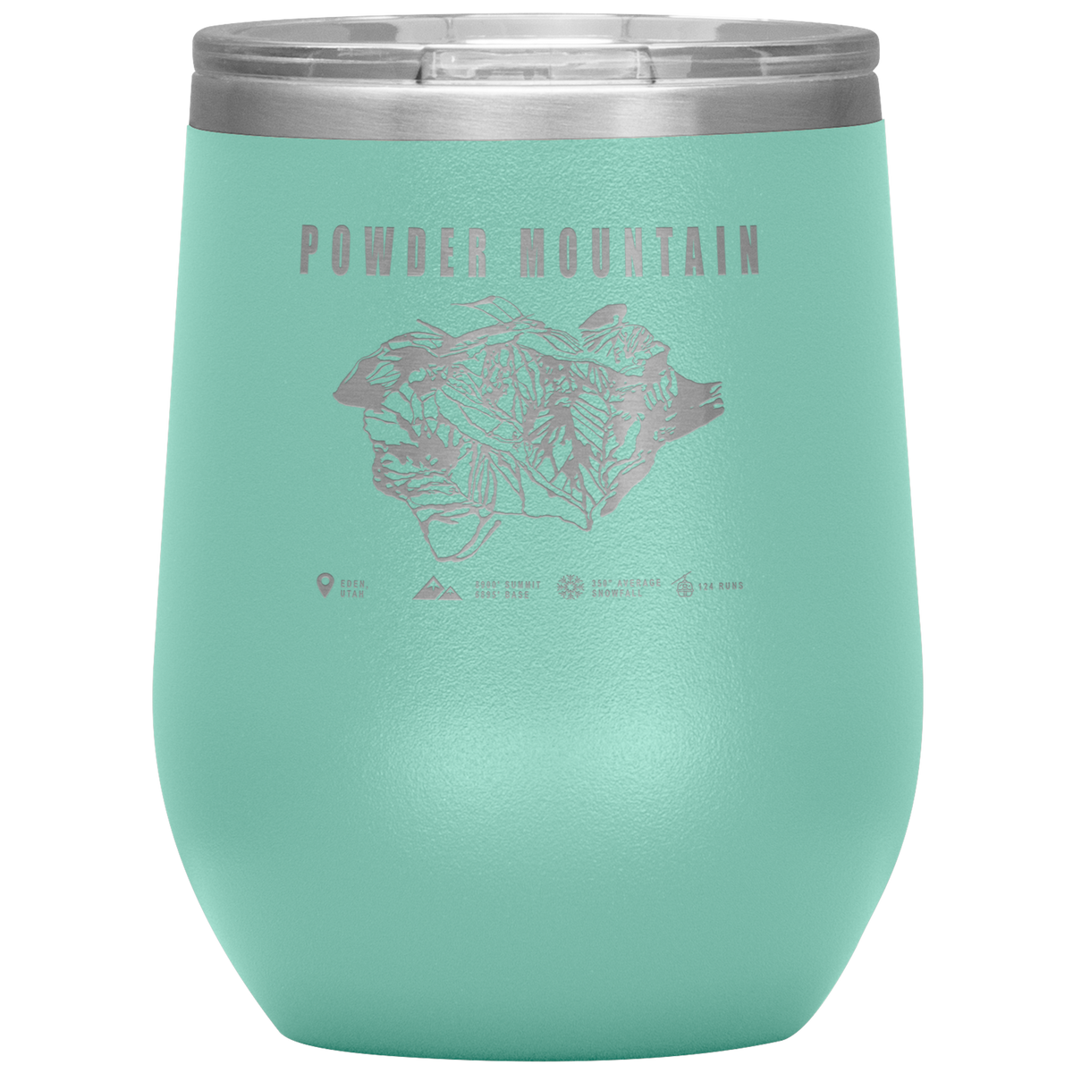 Powder Mountain,Utah Ski Trail Map Wine 12oz Tumbler - Powderaddicts