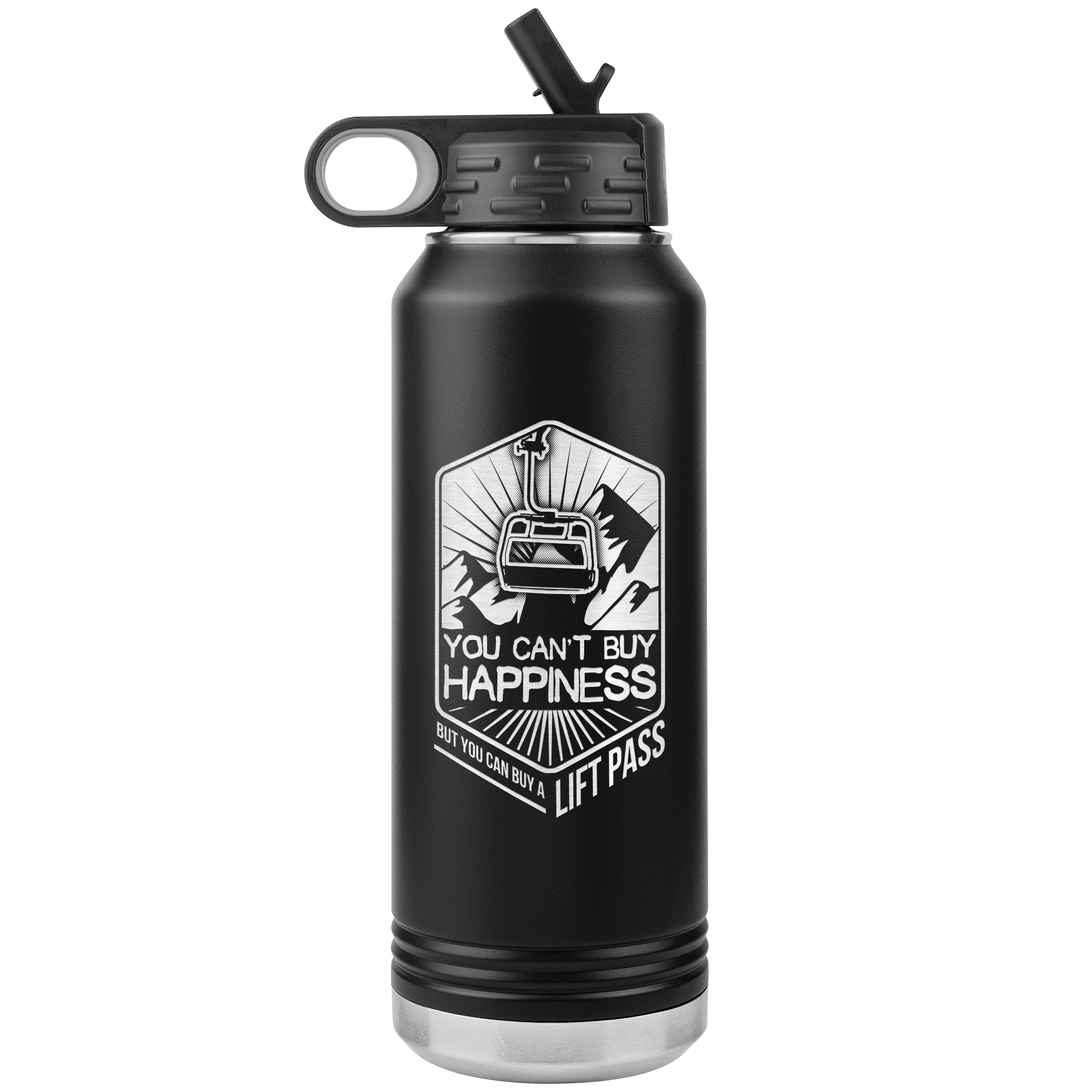 You Can't Buy Happiness But You Can Buy A Lift Pass 32oz Water Bottle Tumbler - Powderaddicts