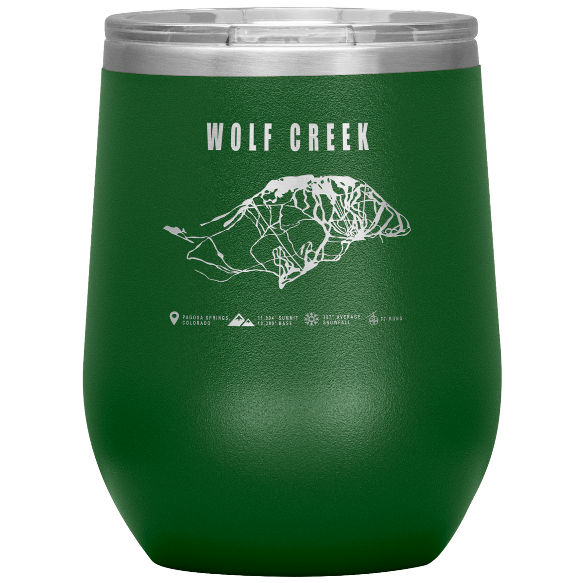 Wolf Creek Colorado Ski Trail Map Wine 12oz Tumbler - Powderaddicts