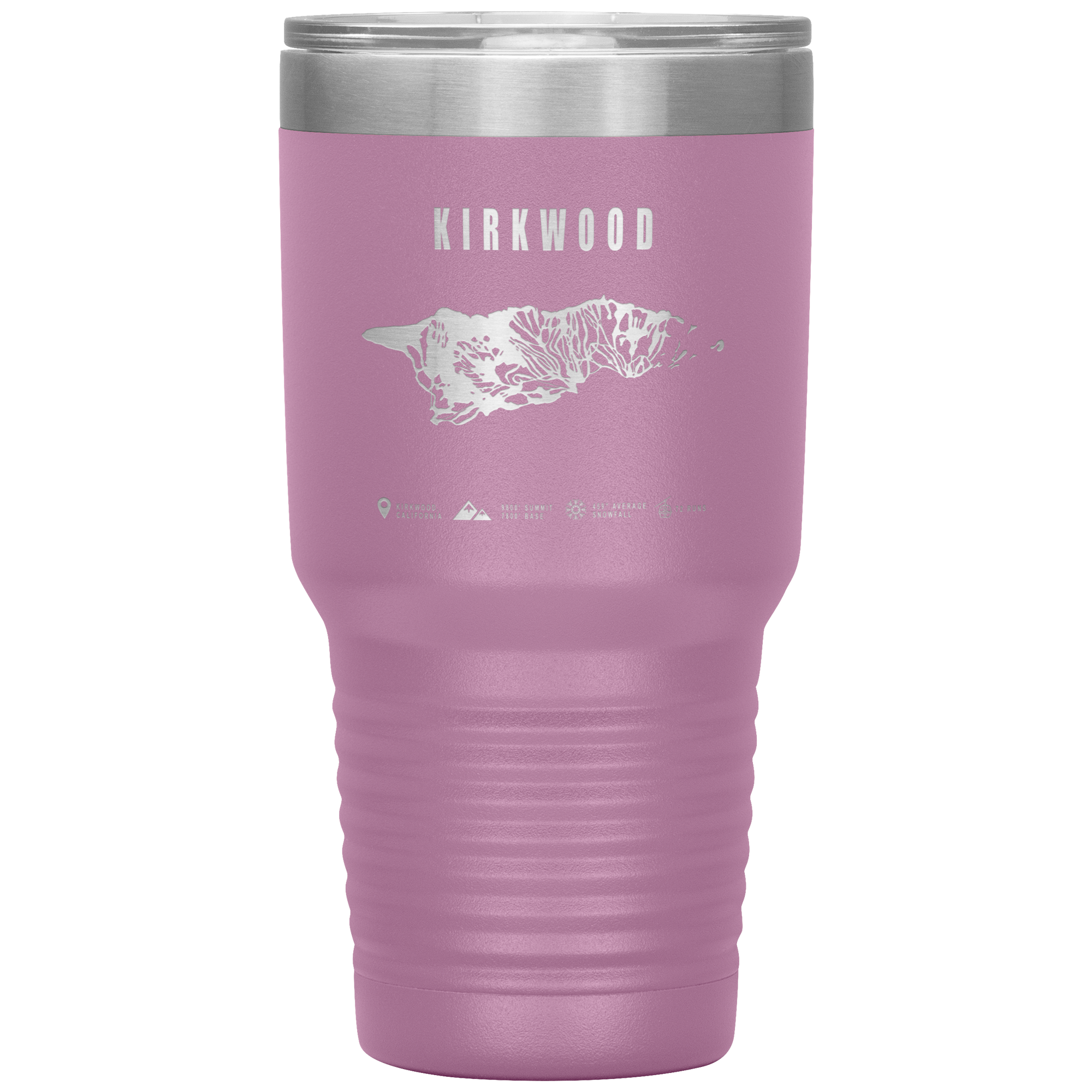 Kirkwood, California Ski Trail Map 30oz Tumbler - Powderaddicts