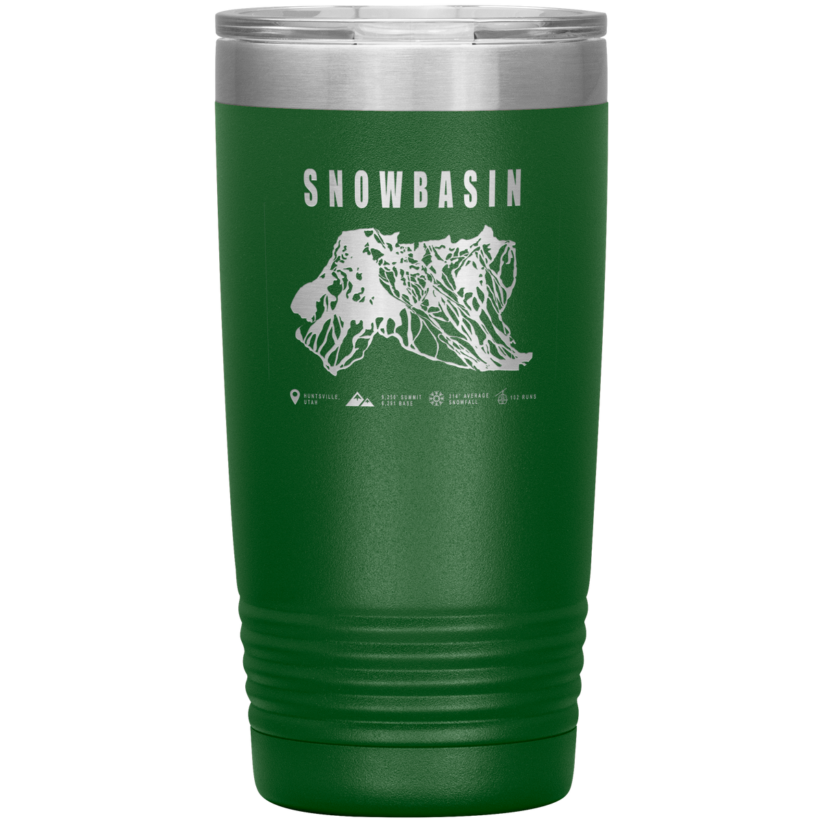 Snowbasin, Utah Ski Trail Map - 20oz Tumbler - Powderaddicts
