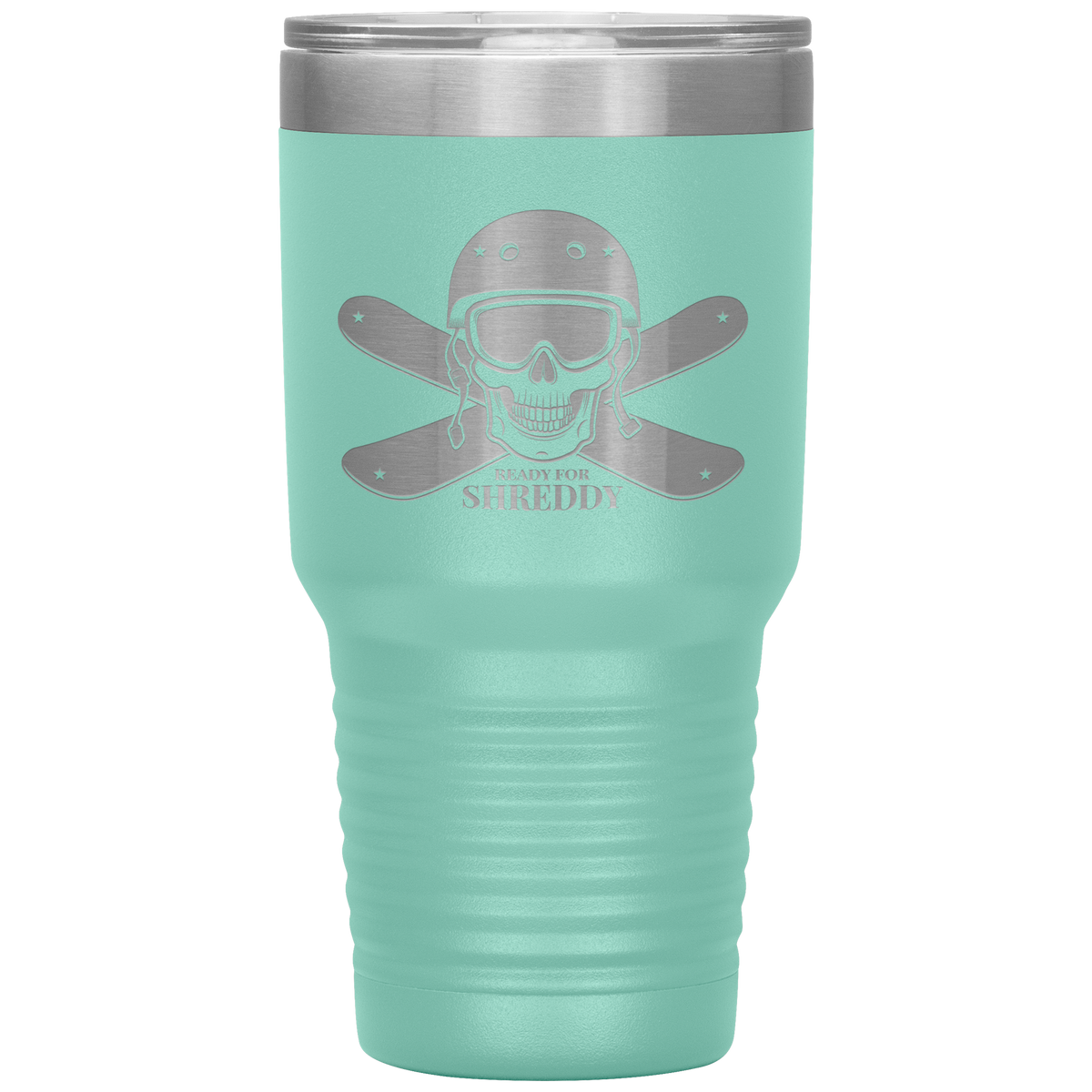 Ready For Shreddy Skeleton Skis 30oz Tumbler - Powderaddicts