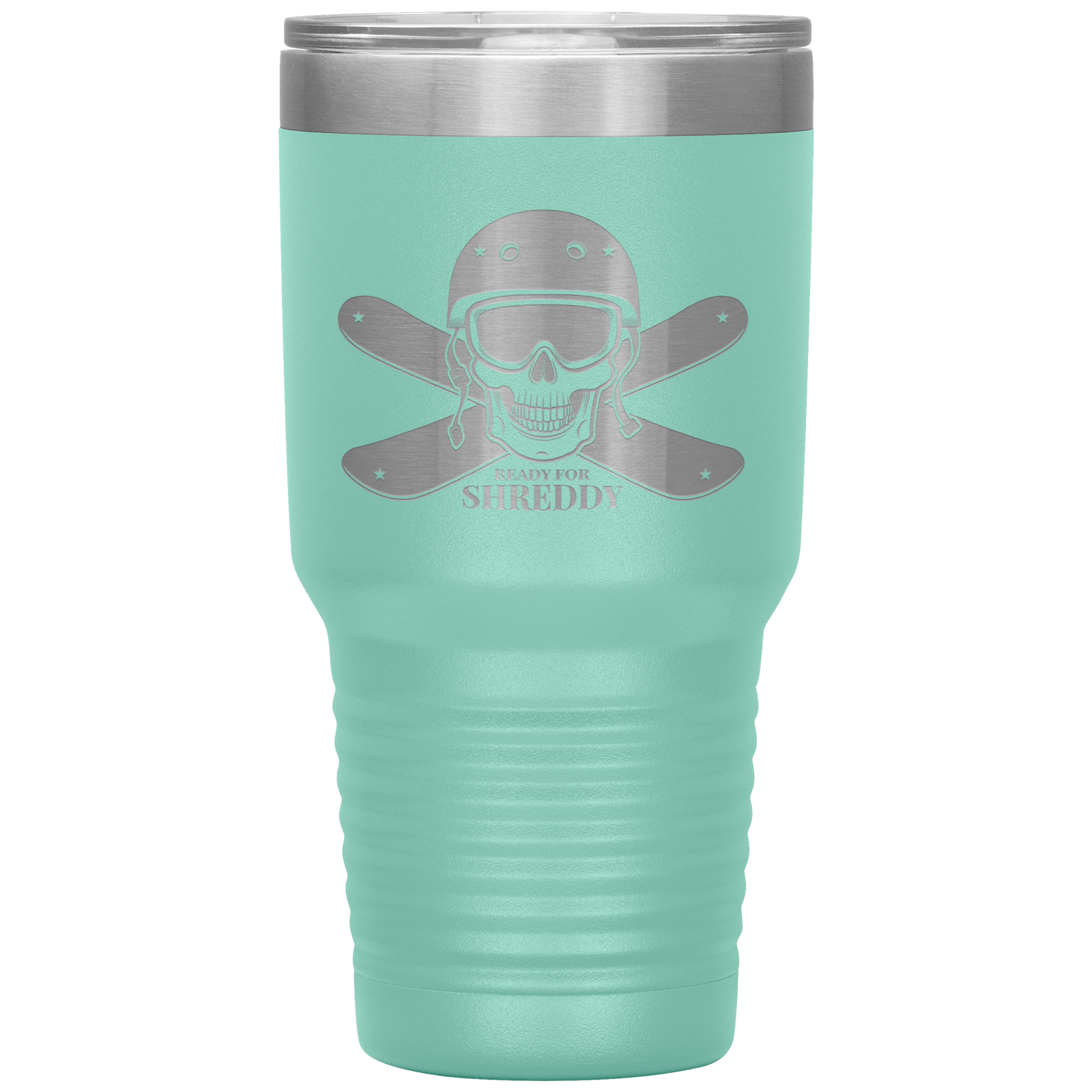 Ready For Shreddy Skeleton Skis 30oz Tumbler - Powderaddicts