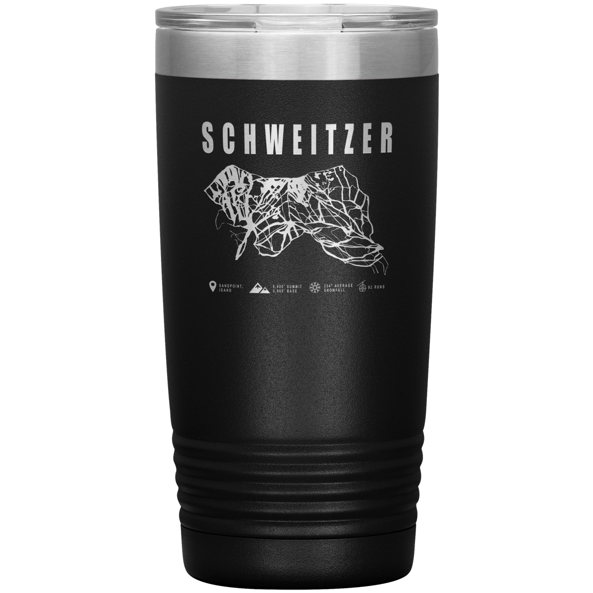 Schweitzer Idaho Ski Trail Map 20oz Tumbler
