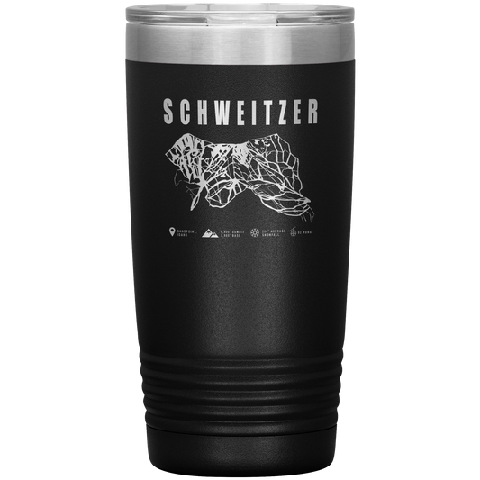 Schweitzer Idaho Ski Trail Map 20oz Tumbler - Powderaddicts