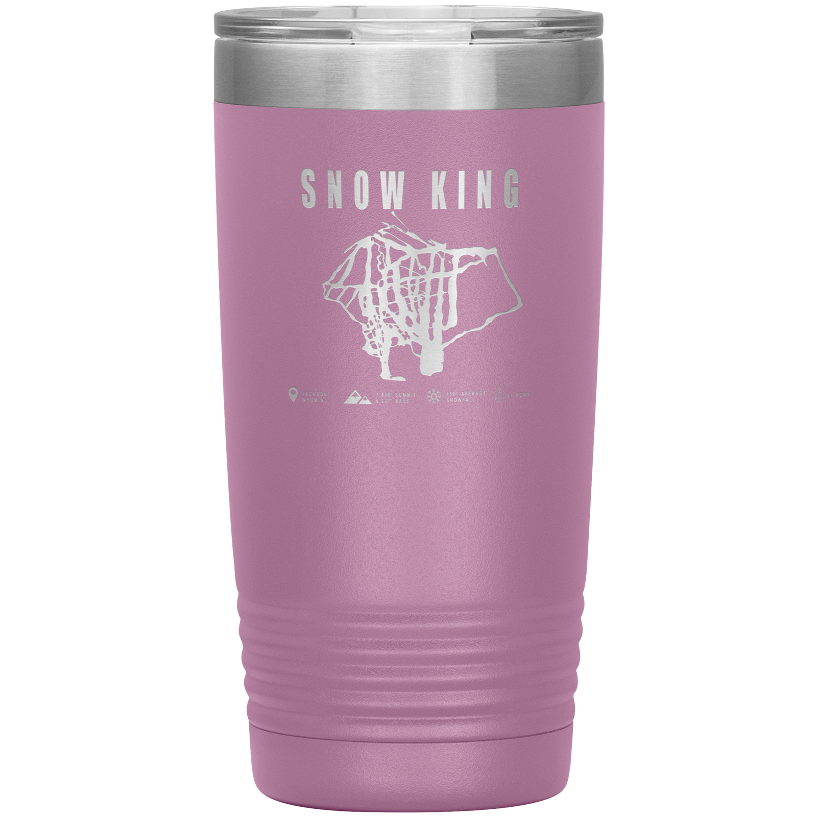 Snow King Wyoming Ski Trail Map 20oz Tumbler - Powderaddicts