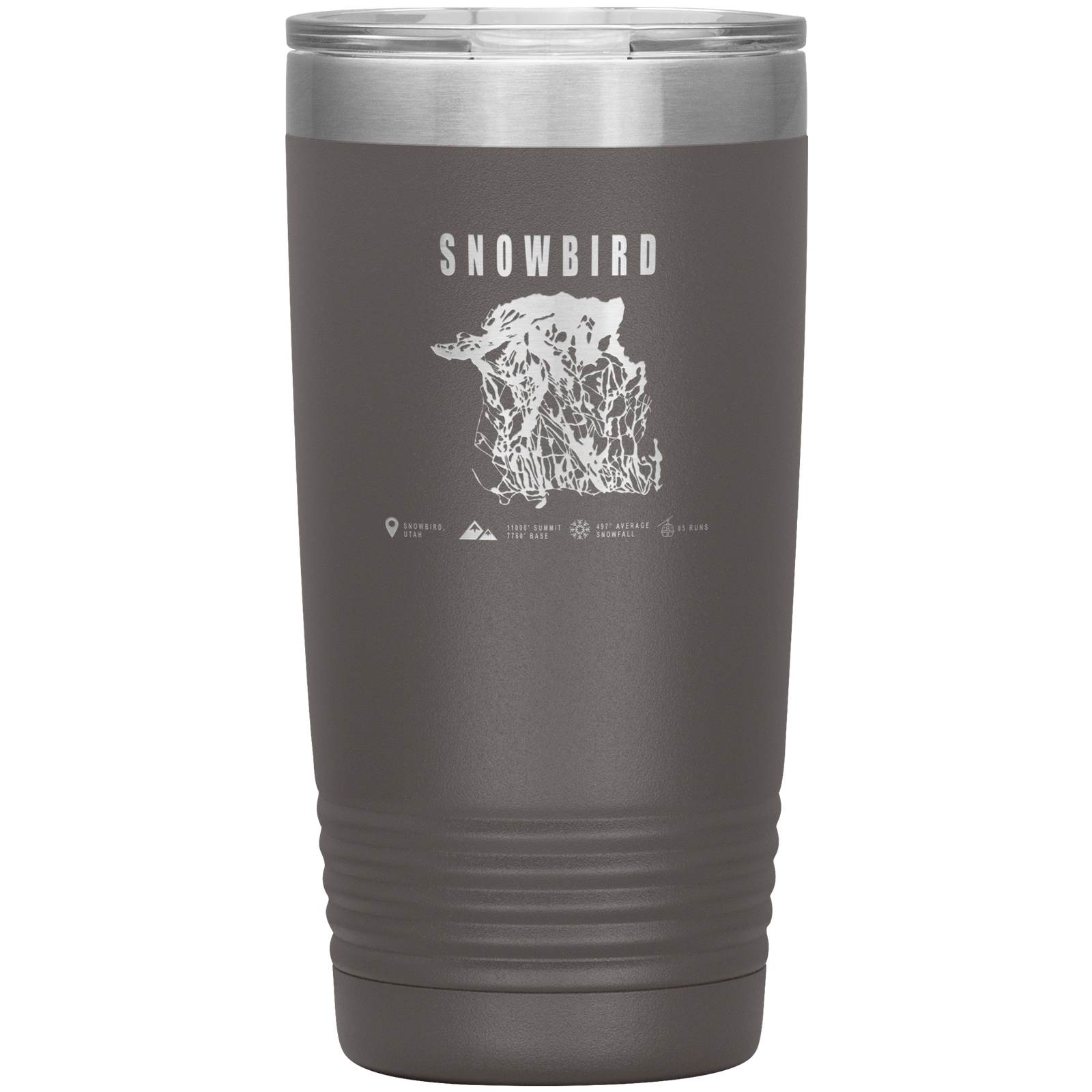 Snowbird,Utah Ski Trail Map 20oz Tumbler - Powderaddicts