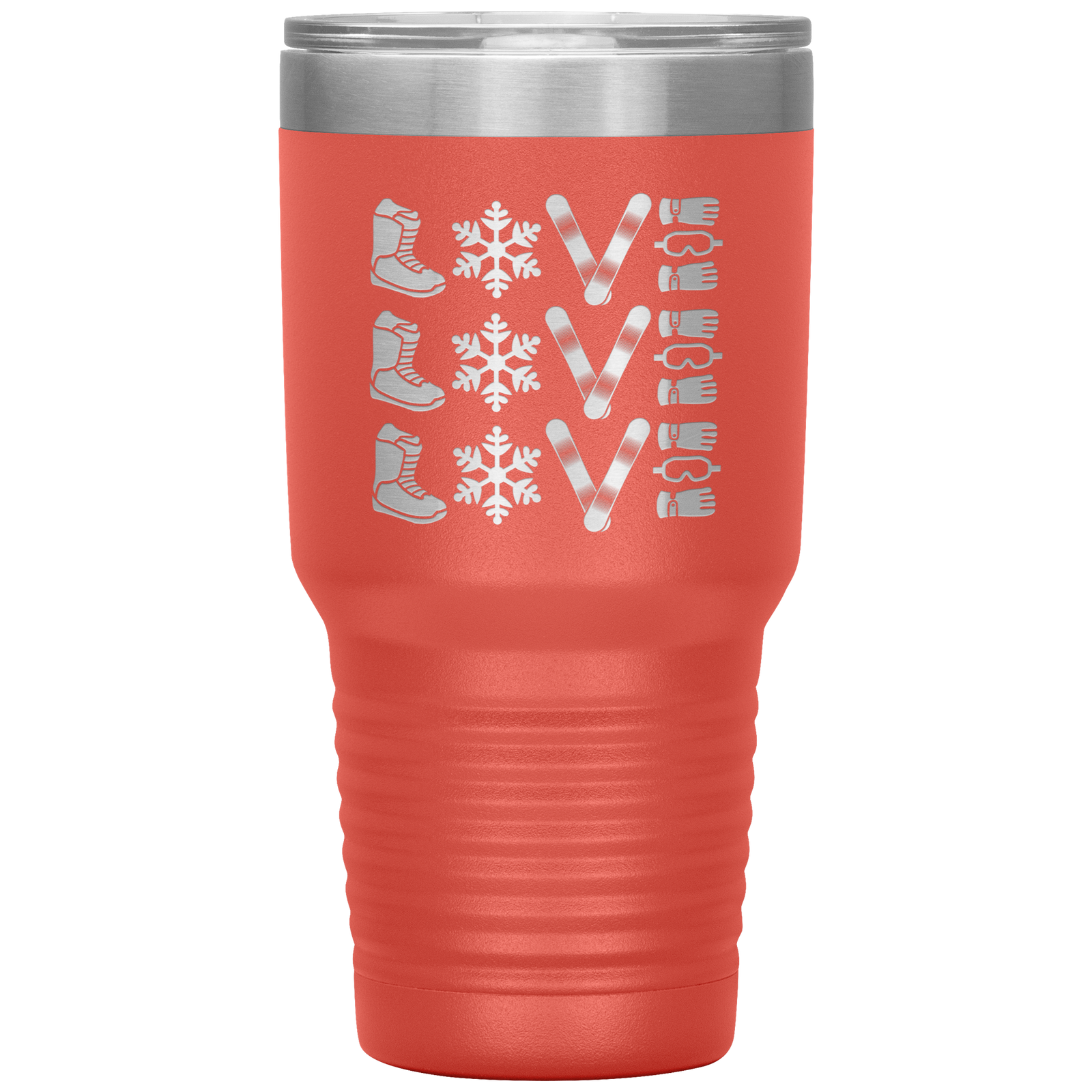 Triple LOVE Snowboard 30oz Laser Etched Tumbler - Powderaddicts