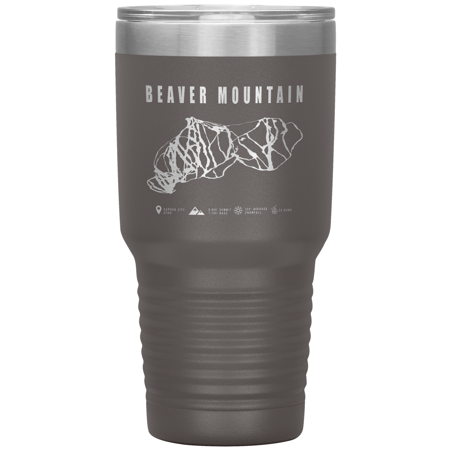 Beaver Mountain,Utah Ski Trail Map 30oz Tumbler - Powderaddicts