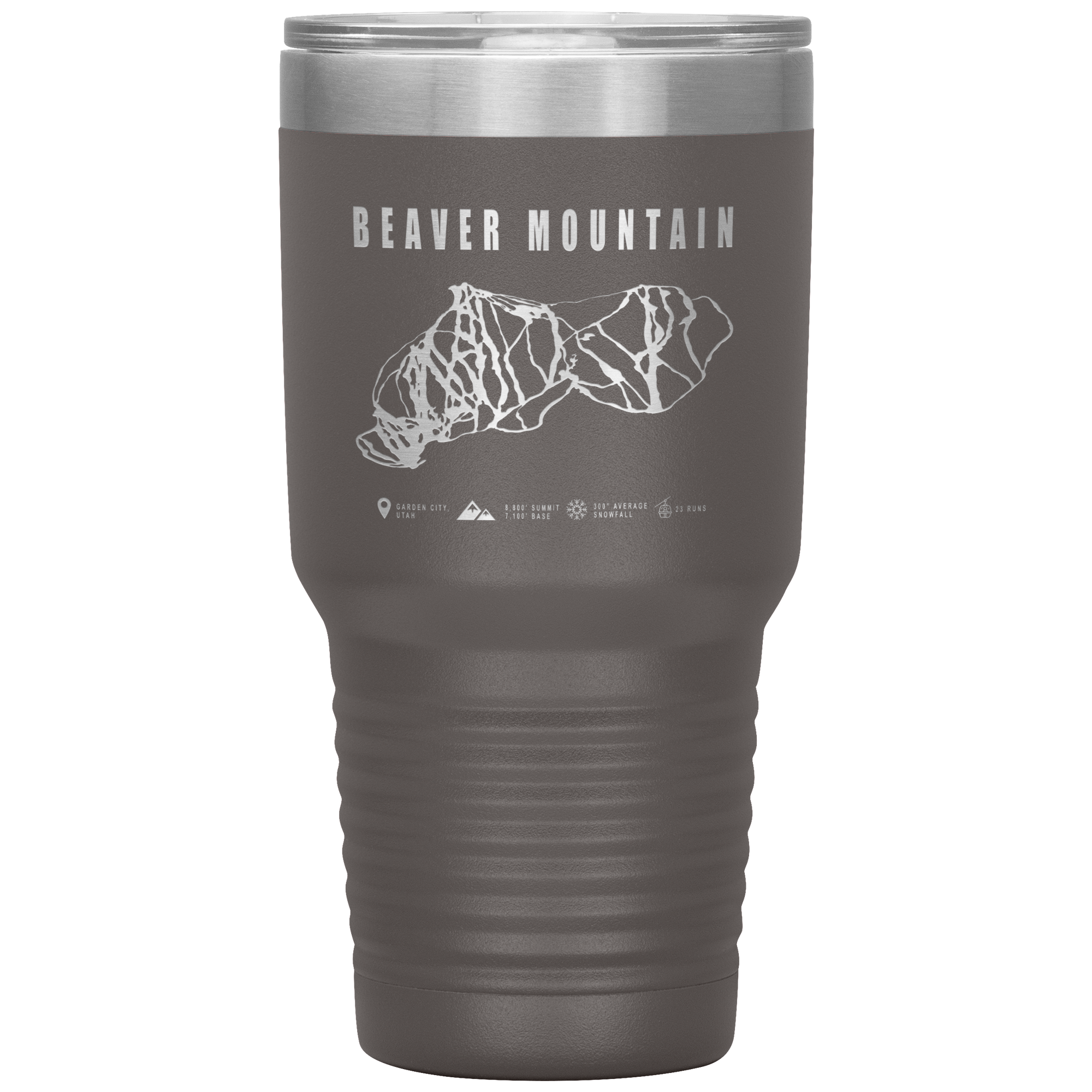 Beaver Mountain,Utah Ski Trail Map 30oz Tumbler - Powderaddicts