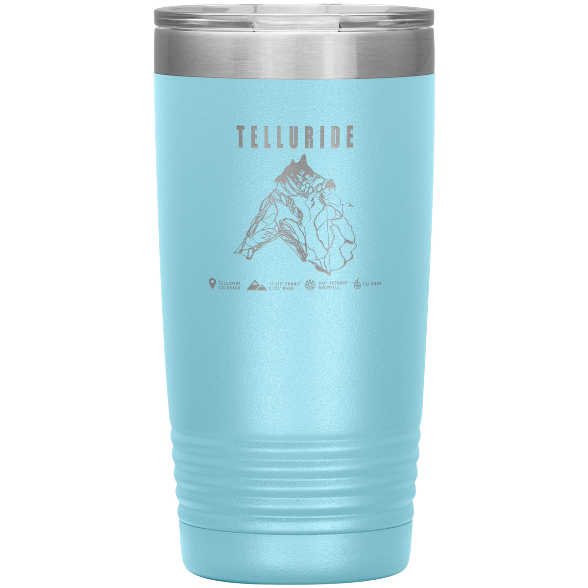Telluride Colorado Ski Trail Map 20oz Tumbler - Powderaddicts