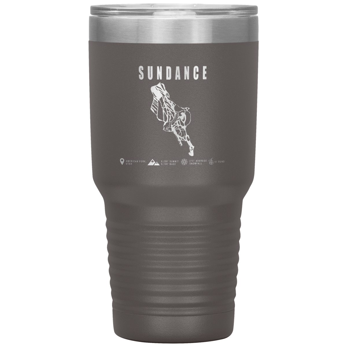 Sundance,Utah Ski Trail Map 30oz Tumbler - Powderaddicts