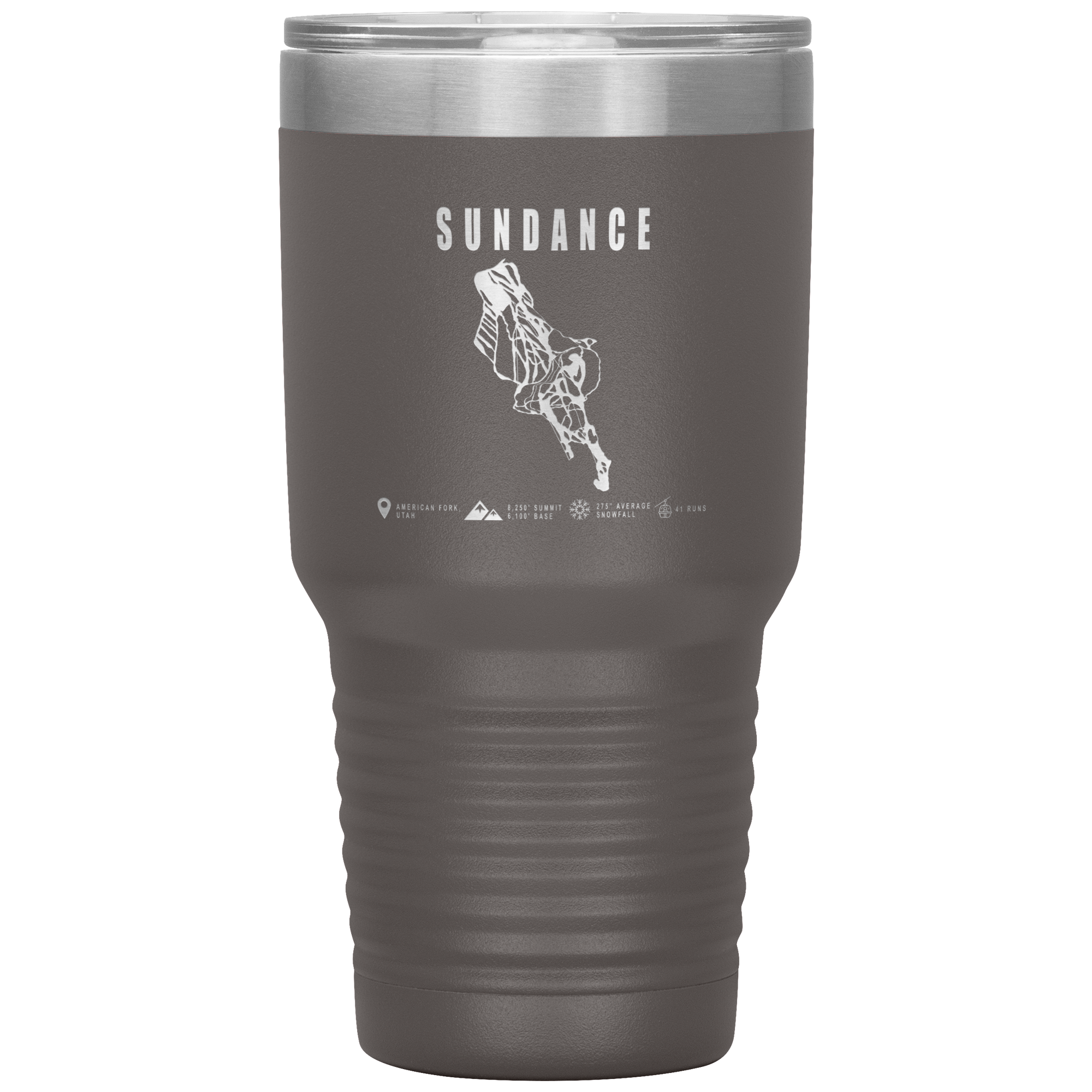 Sundance,Utah Ski Trail Map 30oz Tumbler - Powderaddicts