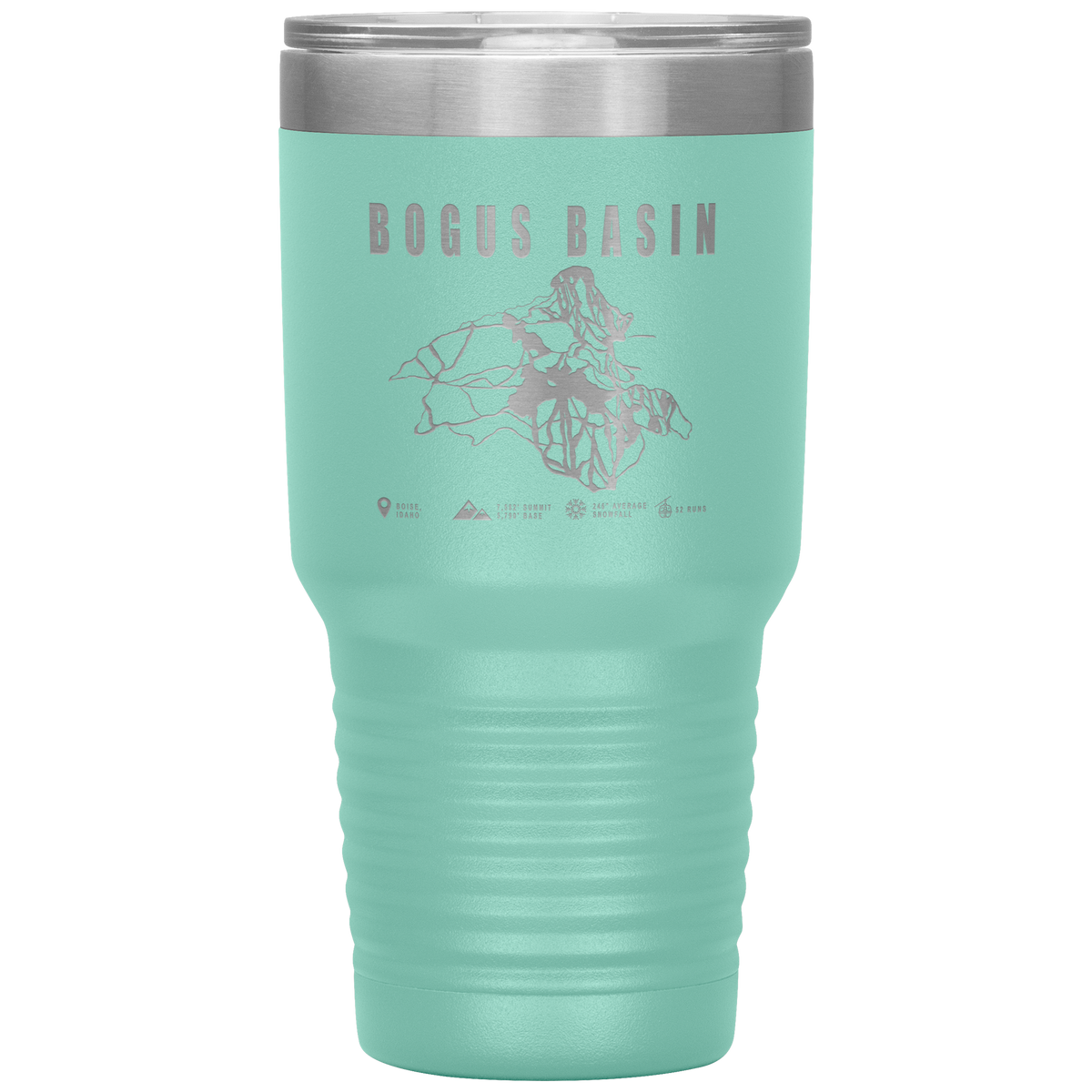 Bogus Basin Idaho Ski Trail Map 30oz Tumbler - Powderaddicts