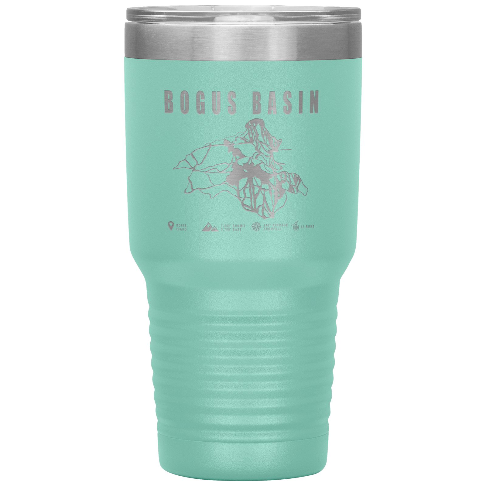 Bogus Basin Idaho Ski Trail Map 30oz Tumbler - Powderaddicts