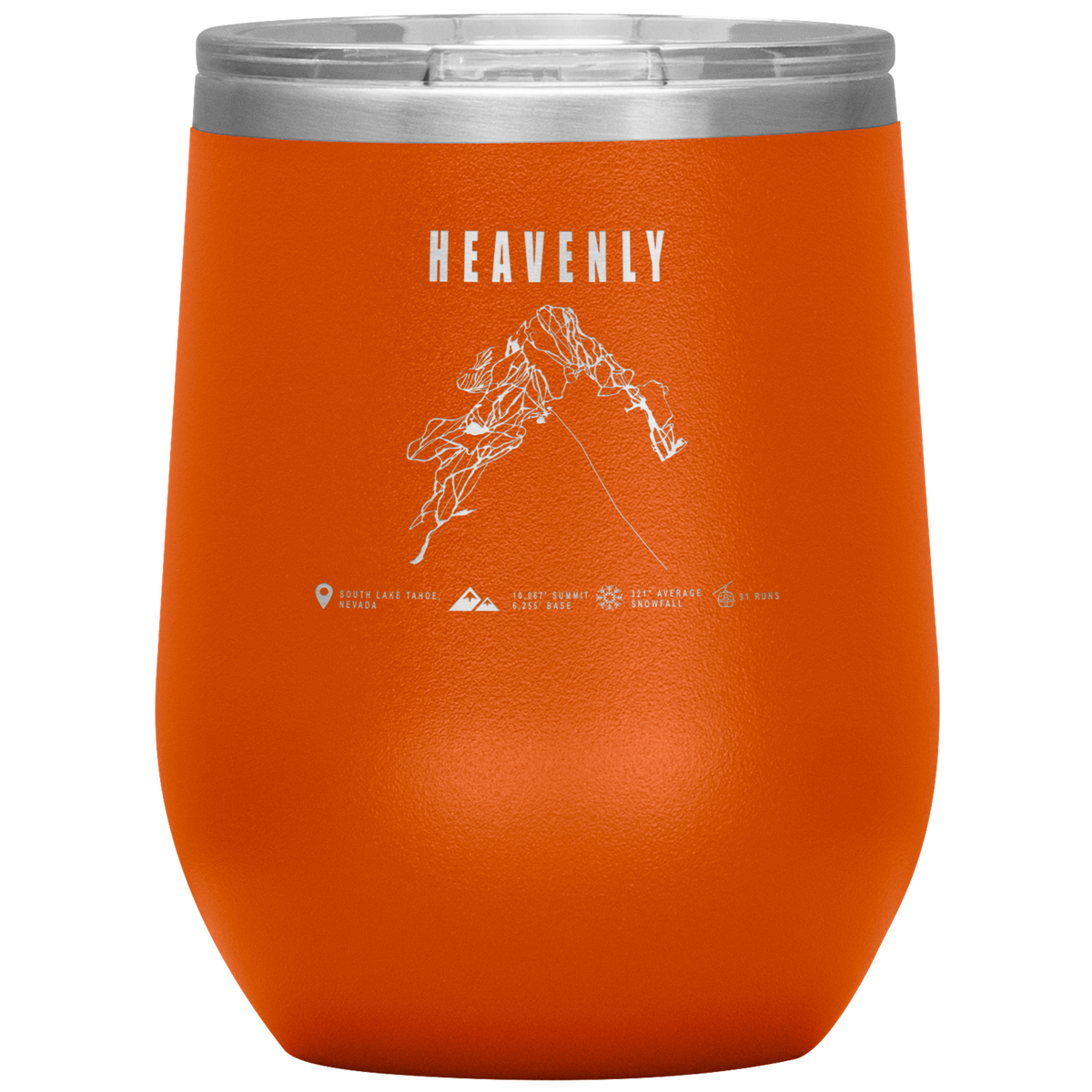 Heavenly, Nevada Ski Trail Map Wine 12oz Tumbler - Powderaddicts