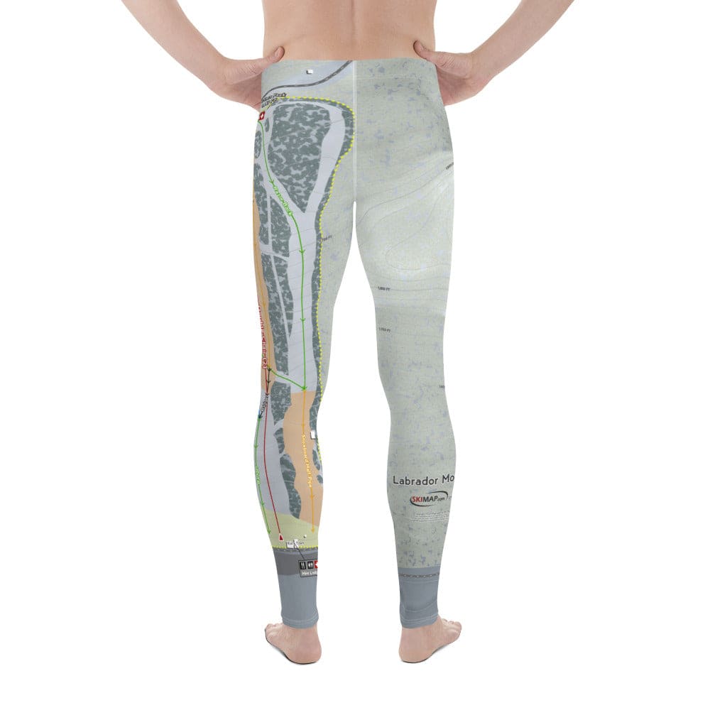 Labrador Mountain, New York Ski Trail Map Men's Base Layer Bottom - Powderaddicts