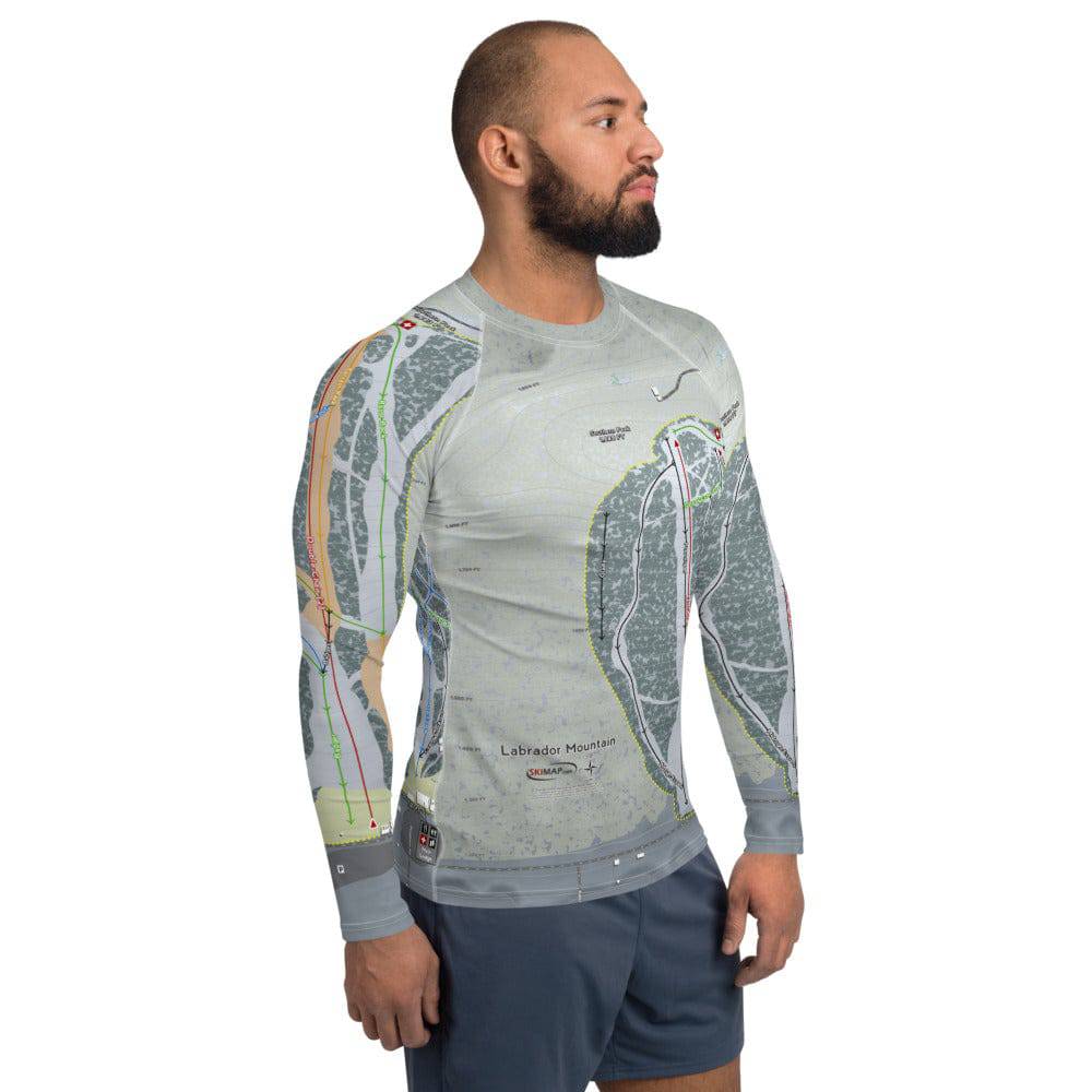 Labrador Mountain, New York Ski Trail Map Men's Base Layer Top - Powderaddicts