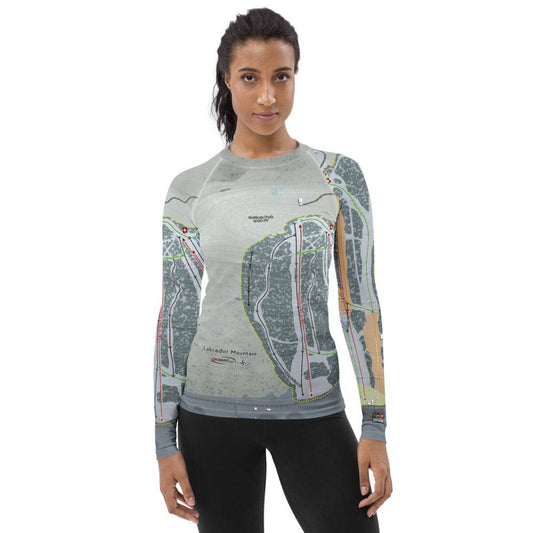 Labrador Mountain, New York Ski Trail Map Women's Base Layer Top - Powderaddicts