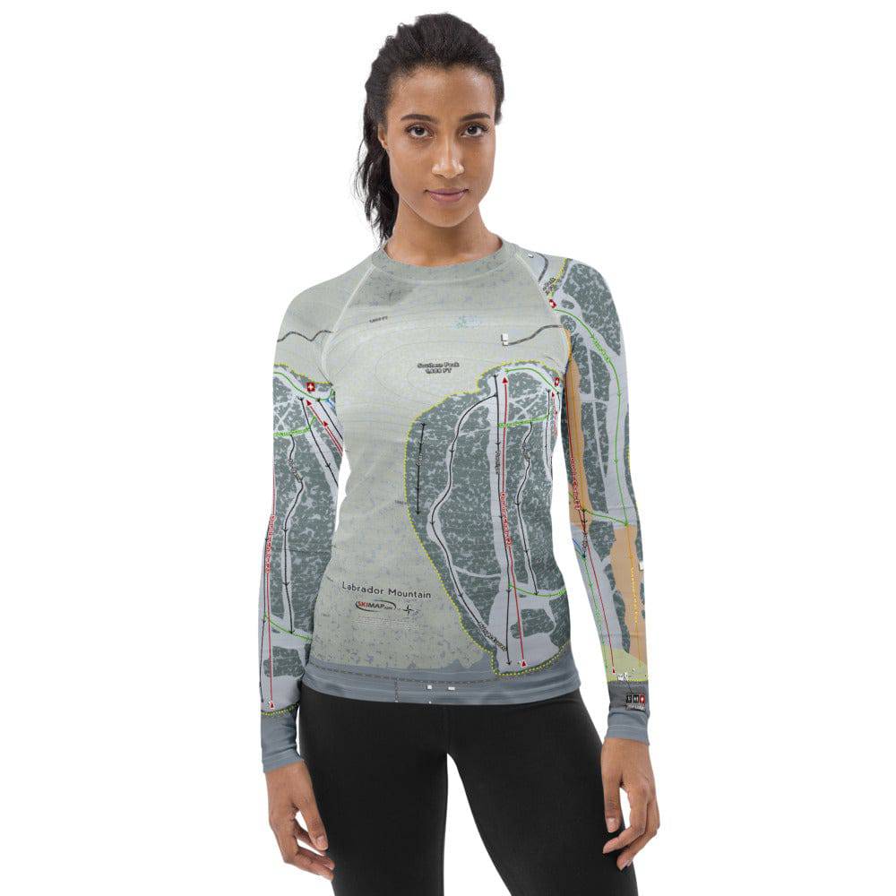 Labrador Mountain, New York Ski Trail Map Women's Base Layer Top - Powderaddicts