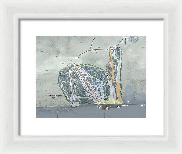 Labrador Mountain Ski Trail Map - Framed Print - Powderaddicts