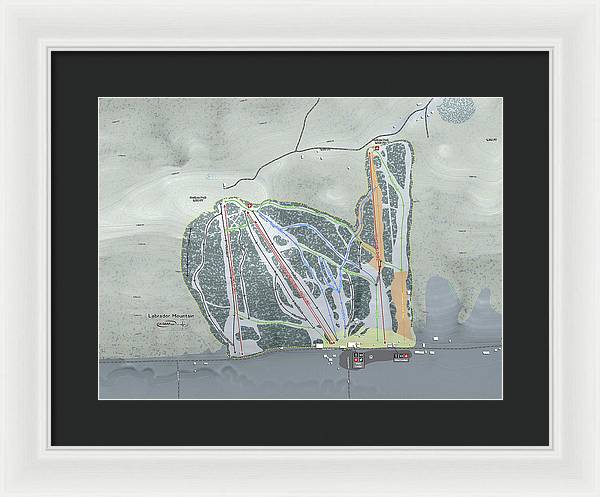 Labrador Mountain Ski Trail Map - Framed Print - Powderaddicts
