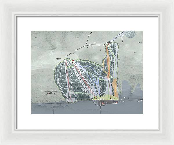 Labrador Mountain Ski Trail Map - Framed Print - Powderaddicts
