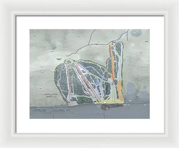 Labrador Mountain Ski Trail Map - Framed Print - Powderaddicts