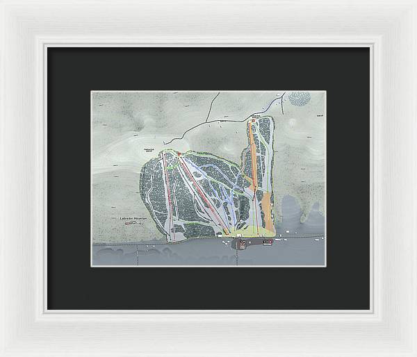 Labrador Mountain Ski Trail Map - Framed Print - Powderaddicts