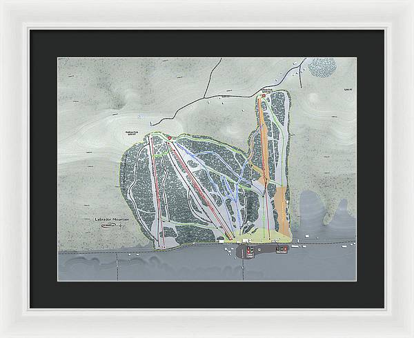 Labrador Mountain Ski Trail Map - Framed Print - Powderaddicts