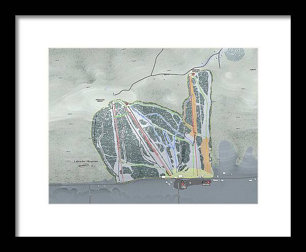 Labrador Mountain Ski Trail Map - Framed Print - Powderaddicts