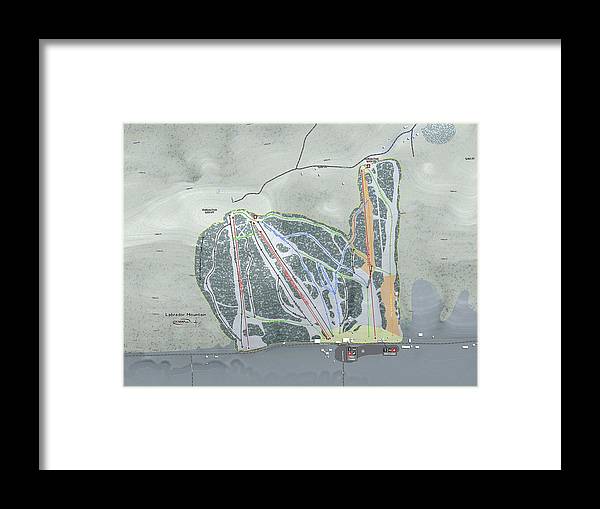 Labrador Mountain Ski Trail Map - Framed Print - Powderaddicts