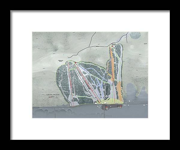 Labrador Mountain Ski Trail Map - Framed Print - Powderaddicts