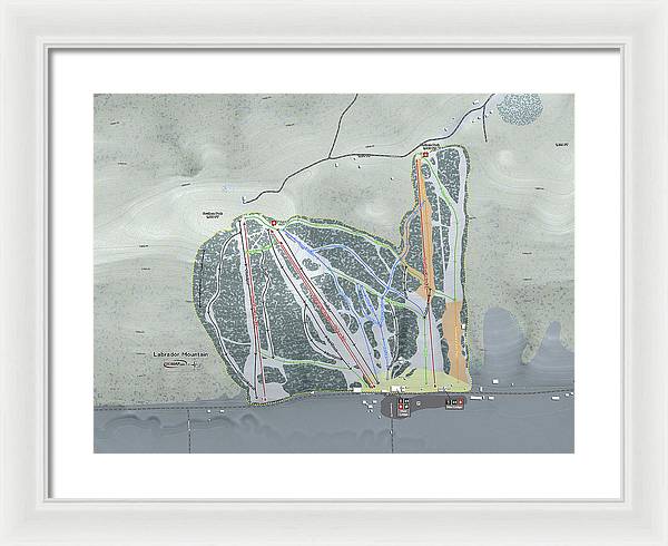 Labrador Mountain Ski Trail Map - Framed Print - Powderaddicts