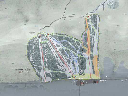 Labrador Mountain Ski Trail Map - Art Print - Powderaddicts