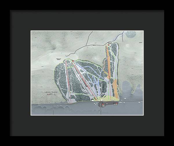 Labrador Mountain Ski Trail Map - Framed Print - Powderaddicts