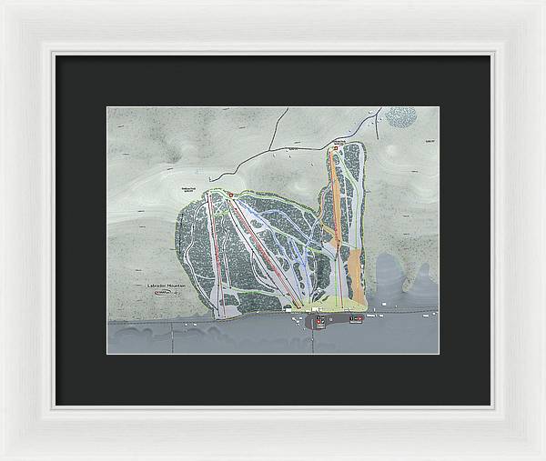 Labrador Mountain Ski Trail Map - Framed Print - Powderaddicts